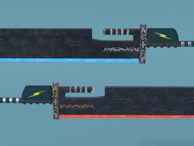 Big sword Low-poly 3D model