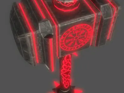 Fantastic hammer Low-poly 3D model