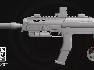 3D Model HK MP7 -- Elite Tactical Defense Weapon 3D model