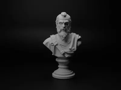 Medieval Archer Bust Chess 3D print model