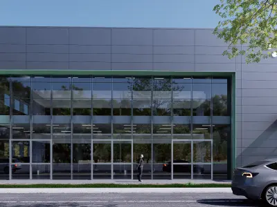 Commercial building Low-poly 3D model 10