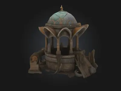 Ancient Gazebo Structure  Elegance Preserved Through Time 3D model