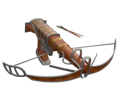 Crossbow bow and arrow 3D model