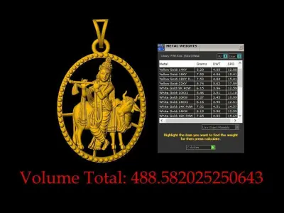 Lord Krishna Pendant - 0091 3D print model