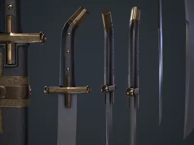 Chechuga samurai sword 3D model