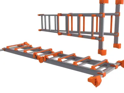 Foldable stepladder 3D model