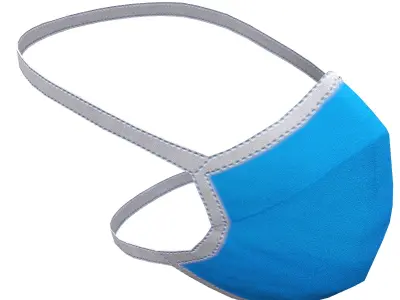 Disposable Surgical Mask Low Poly Low-poly 3D model