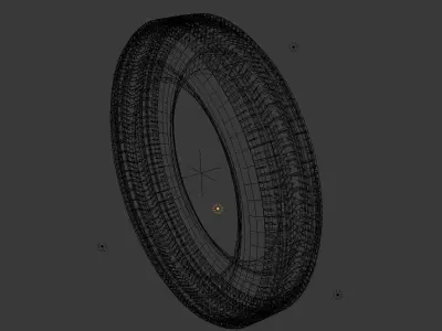 Low poly car tire 3D model