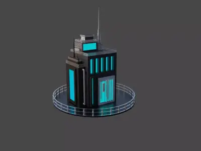 black friday low poly cyberbuild by cyberalex NEW YEAR SALE Free low-poly 3D model