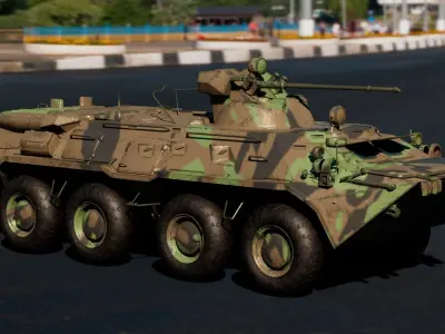 2 Colors 4K BTR-80A  Low-poly 3D model