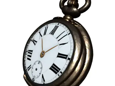 Realistic Antique Pocket Watch 3D Model Low-poly 3D model