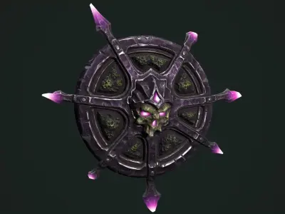 Undead shield Low-poly 3D model purchase