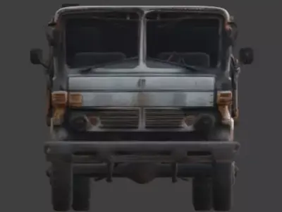 Rusted Old Cargo Truck 3D Model Low-poly 3D model