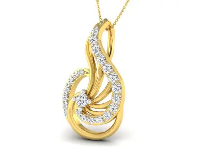 3d printable model diamond pendant gold 3D print model