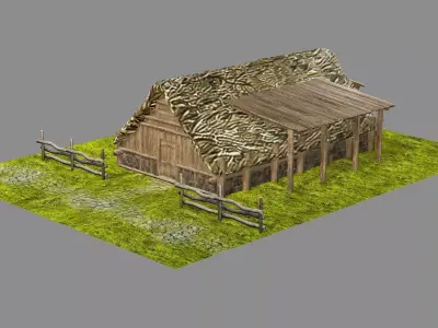 Medieval Viking House 05 Game Ready Low-poly 3D Model Low-poly 3D model