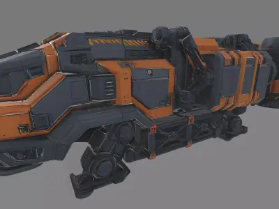 Sci-Fi Cargo Hover Truck  High Poly with Interior 3D model