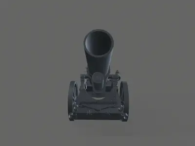 Schwerer Minenwerfer 25 cm Low-poly 3D model