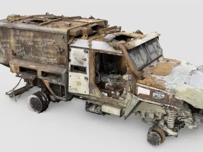 Tigr or Tiger infantry mobility vehicle destroyed in Ukraine 3D model