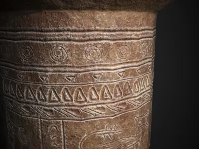 old ancient pot lowpoly game asset Low-poly 3D model