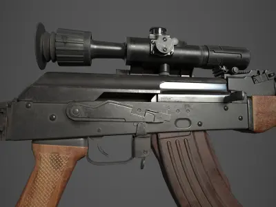 AK 47 Low-poly 3D model order