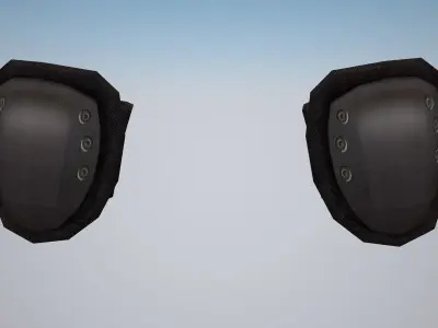 Tactical knee pad Low-poly 3D model
