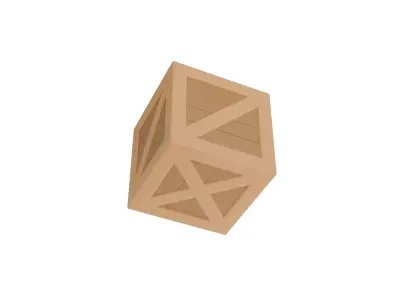 Stylized Cartoon Wooden Crate Low-poly 3D model