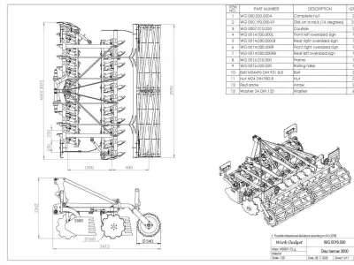 WG 0016 - Disc harrow 300 3D model