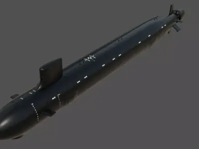 US Submarine Virginia SSN-774 Low-poly 3D model