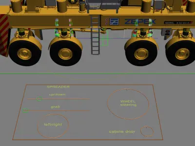 Straddle Carrier Generic Rigged 3D model