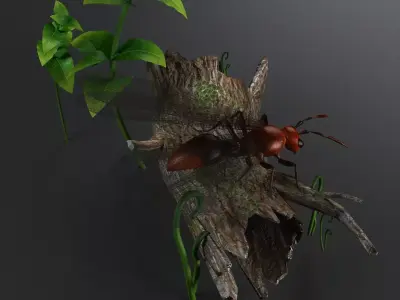 flying ant insect gameready bug wild kritrim 3D model