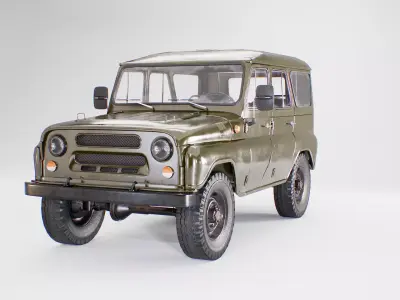 UAZ 3151 Civil Low-poly 3D model