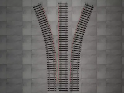 Metro rails Low-poly 3D model