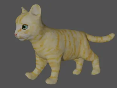 Kitten cat with eyes Low-poly 3D model
