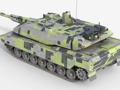 Panther KF51 Main Battle Tank Low-poly 3D model