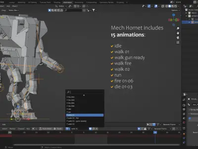 Mech 04 - Ghost Low-poly 3D model