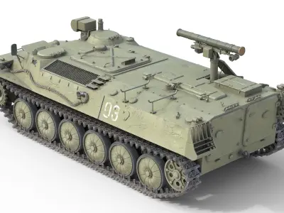 9K114 Shturm Saclos Soviet Anti Tank Missile Low-poly 3D model