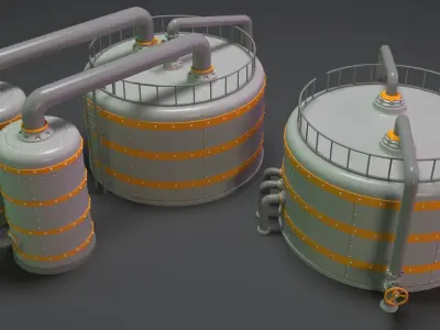 Industrial Tanks - 10 pieces 3D model