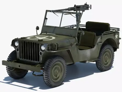 Armored Willys MB Jeep 3D Model 3D model