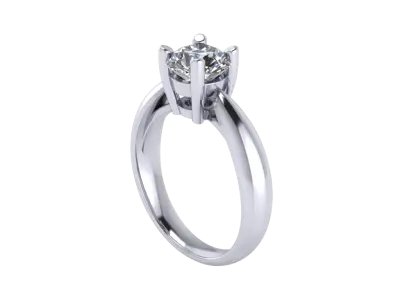 Solitaire Ring Without Side Diamonds - CC41-B 3D print model