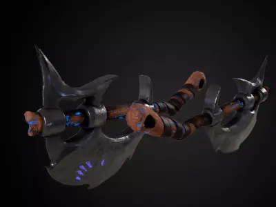 stylized axe  Low-poly 3D model get