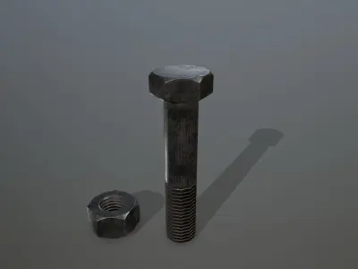 Bolts bolt and nut Low-poly 3D model 16