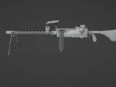 M1919 Browning cal 30 Low-poly 3D model