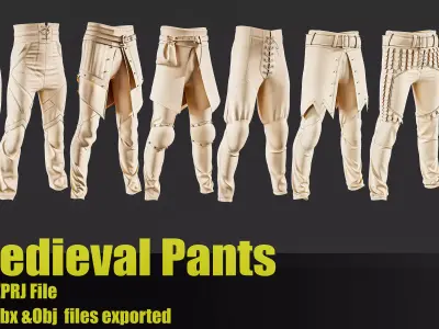 Medieval Warrior Pants pack Vol 02 3D model