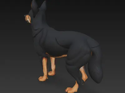 Dog Realistic 3D Model Basic - Low Poly Realistic Low-poly 3D model 2