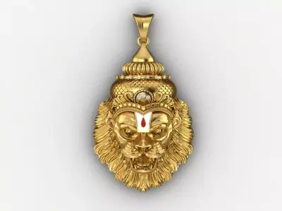 PENDANTS gold lion pendant 3D print model