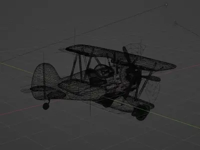 Airplane biplane 3D model