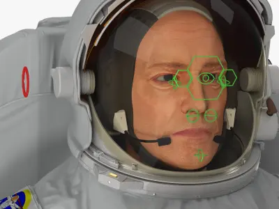 Astronaut Suit with Male Figure Rigged 3D model