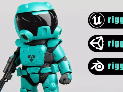 TOON TROOPER DEMO Rigged for Unreal Engine - Unity - MIXAMO Free 3D model