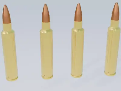 Snipe Rifle Bullet 3D Model - High Quality Game Ready Ammunition Low-poly 3D model