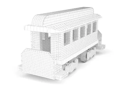 Wooden toy train 10 3D model